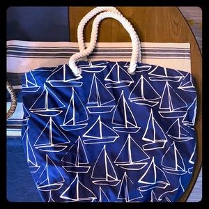 Nautical sailboat tote